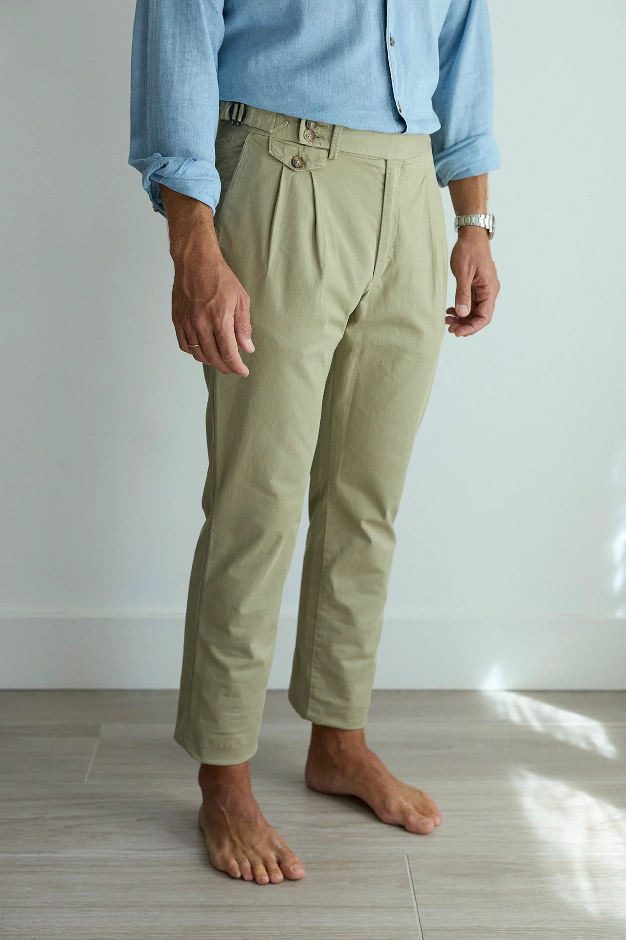 Pantalón Chino Sartorial Algodón Kaki Claro - Imagen 2