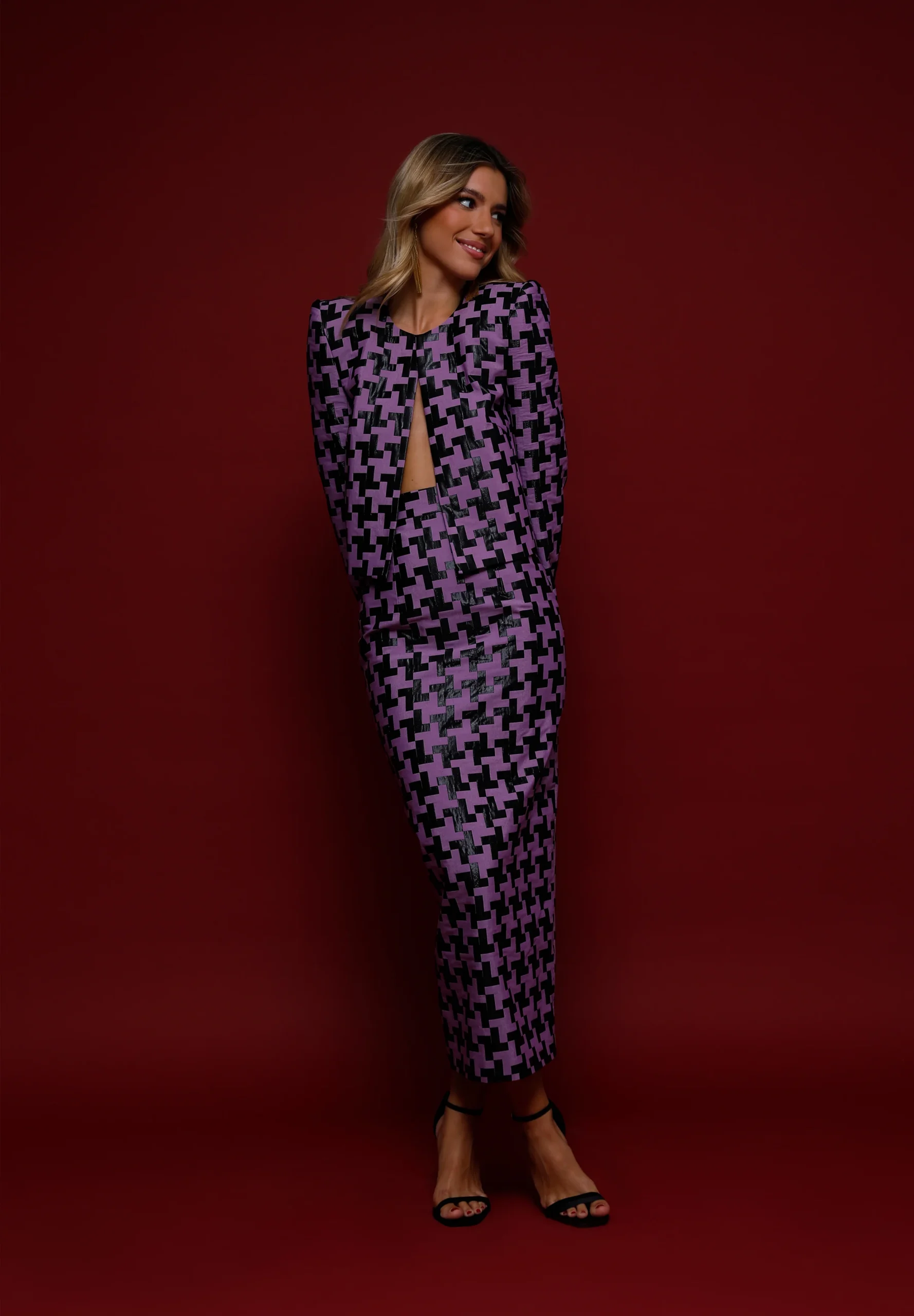 YASTIN CHAQUETA MORADO NEGRO - Imagen 2