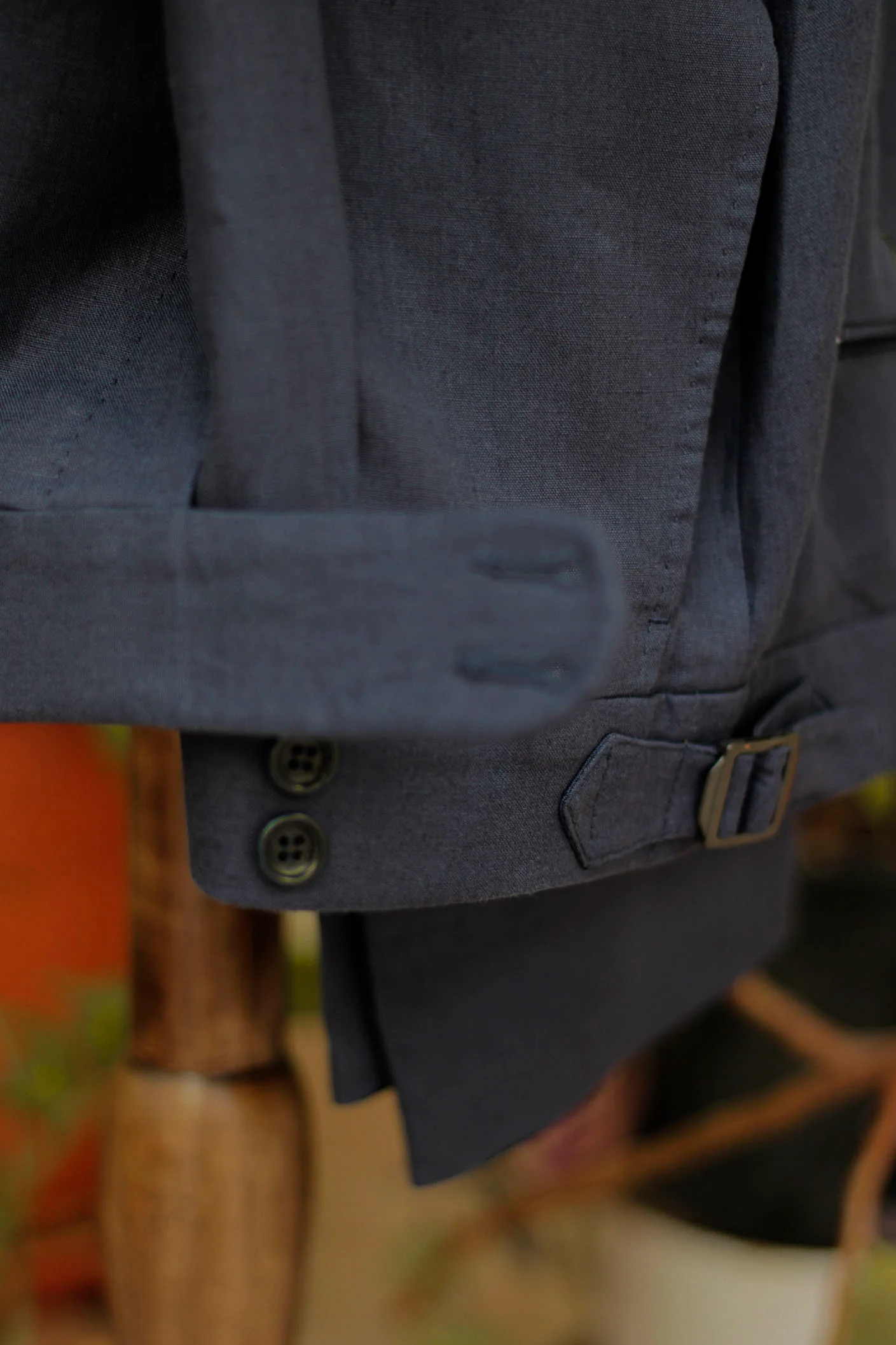 Traje MTM LINO 100% Azul Marino Solapas Punta de Lanza 11cm - Imagen 6