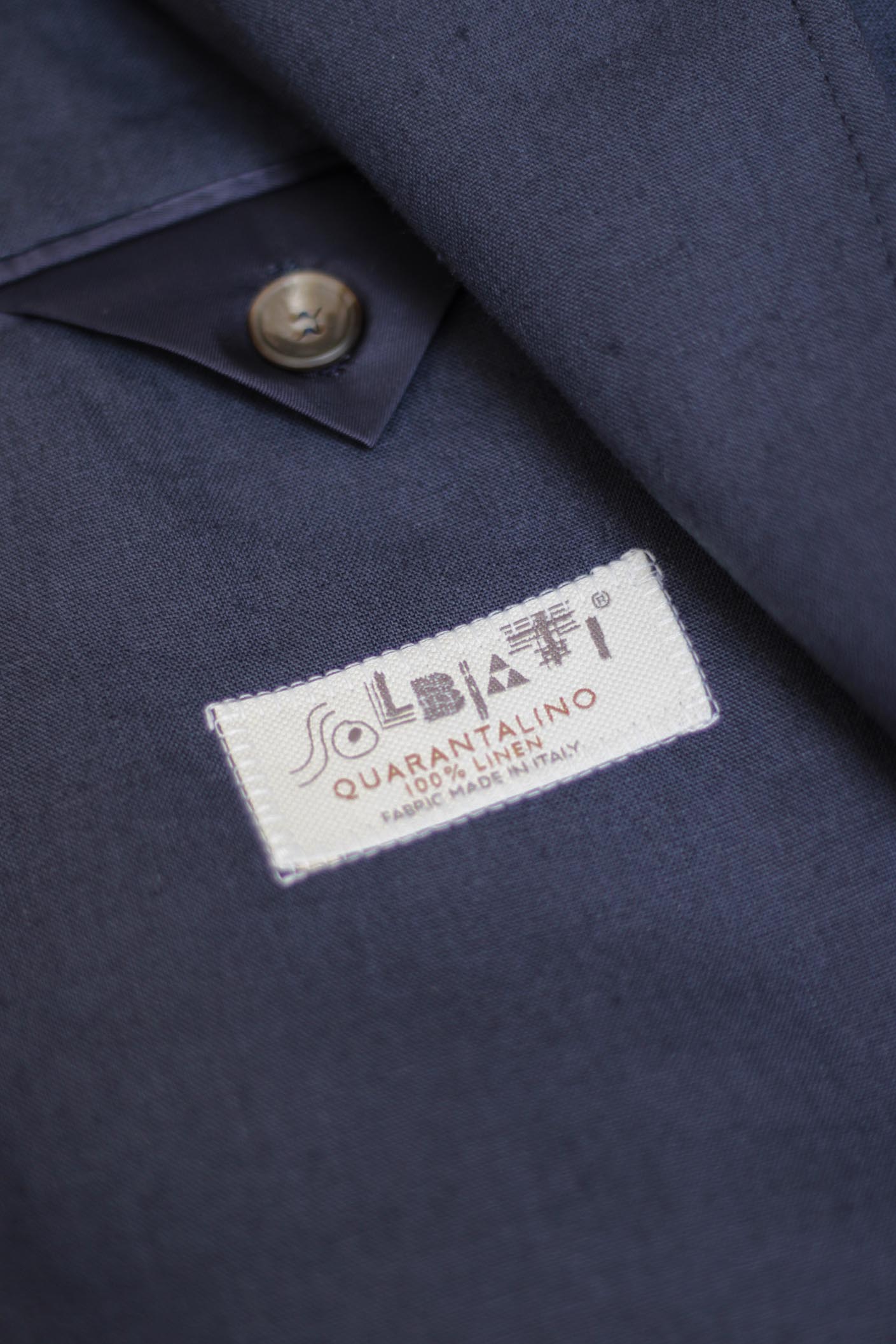 Traje MTM LINO 100% Azul Marino Solapas Punta de Lanza 11cm - Imagen 5
